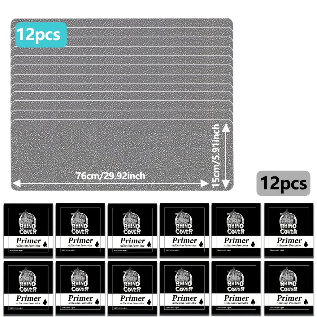Wear-resistant Heavy Duty Anti-slip Pedal Tape Protection Non-slip Stickers for Stairs Adhesive Tape Grey Qme 12pcs 76cm 15cm