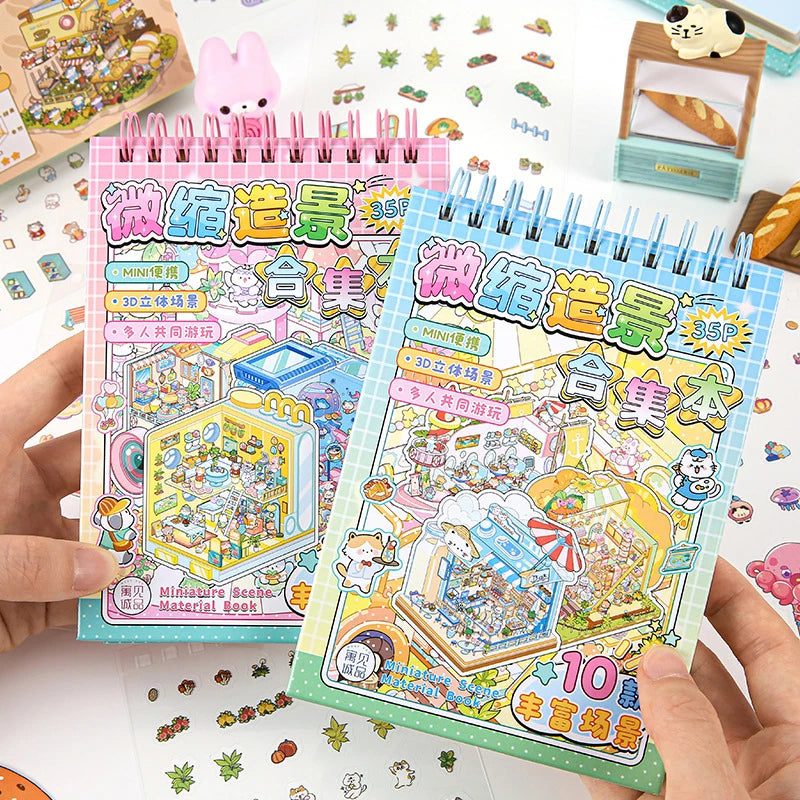 Chinoiserie Theme Landscape Sticker Books DIY Decoration Mountain Qme