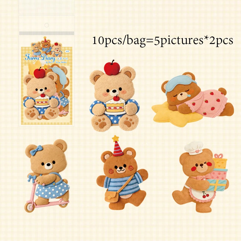 Plush-Style Cute Pet Large Sticker Pack, Decorative Stickers for Creation, Suitable for Gift Wrapping, Notebooks and Phone Cases Qme A