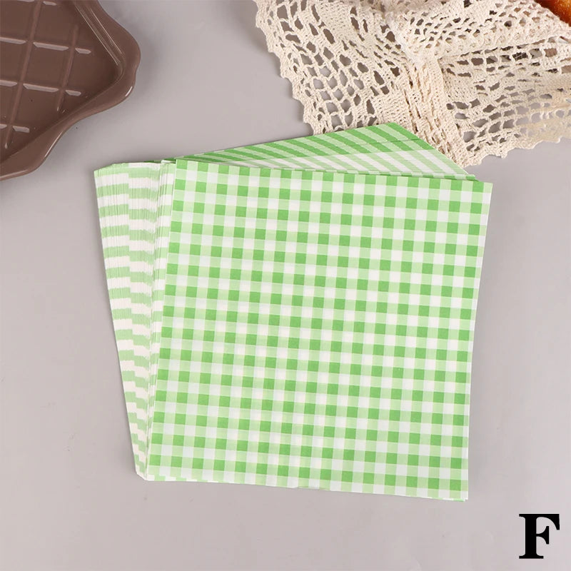 100pcs Food Waxed Paper Oil-Proof Wax Paper Bread Sandwich Burger Fries Macarons Packaging Kitchen Baking Tool Decor Paper Qme F