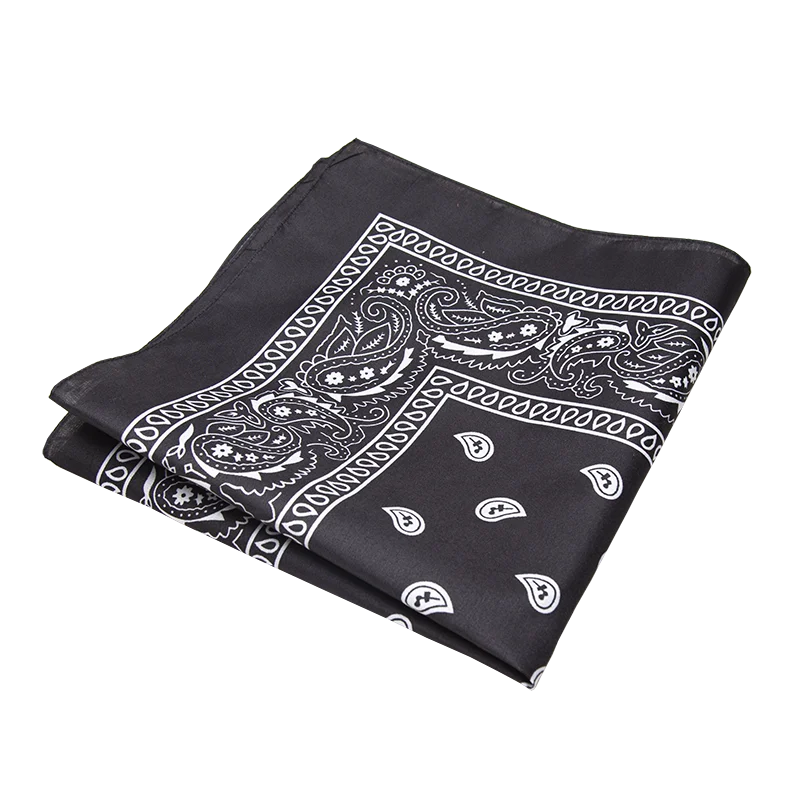 Fashion Hip Hop Bandana Kerchief Unisex Black Hair Band Neck Scarf Qme