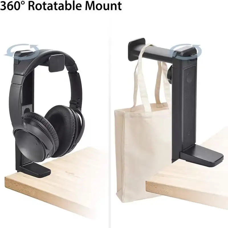 Headphone Stand Organizers Rotatable Extendable Under Desk Clamp Qme