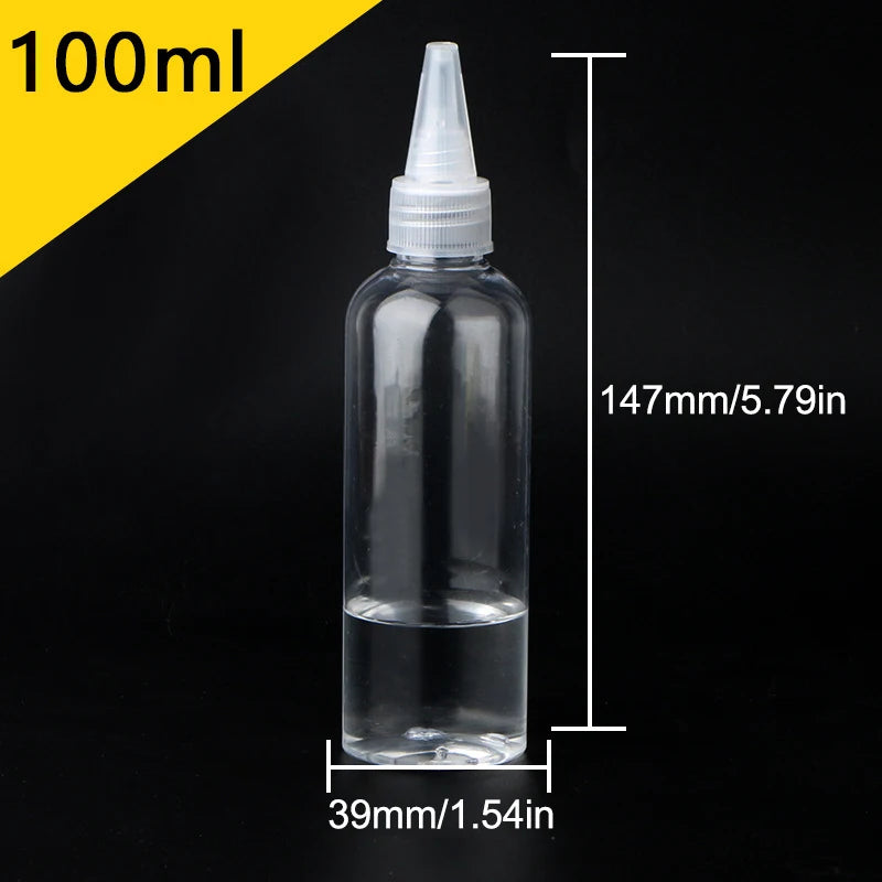 3 Transparent Refillable Dropper Bottles Plastic Squeeze Containers Qme 100ml
