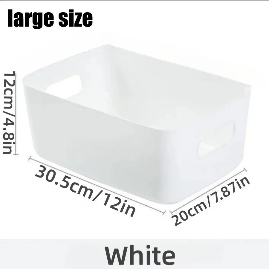 Storage Box Household Drawer Plastic Storage Desktop Storage Box Cosmetics Grocery Snack Storage Basket Kitchen Qme white large1pcs