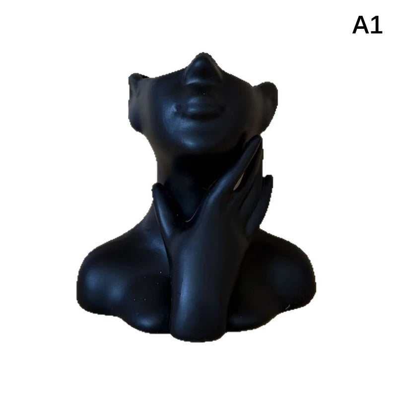 Creative Art Vase Makeup Brush And Pen Holder Multi-Functional Desk Organizer Statue Ornament Home Office Decor Qme A1