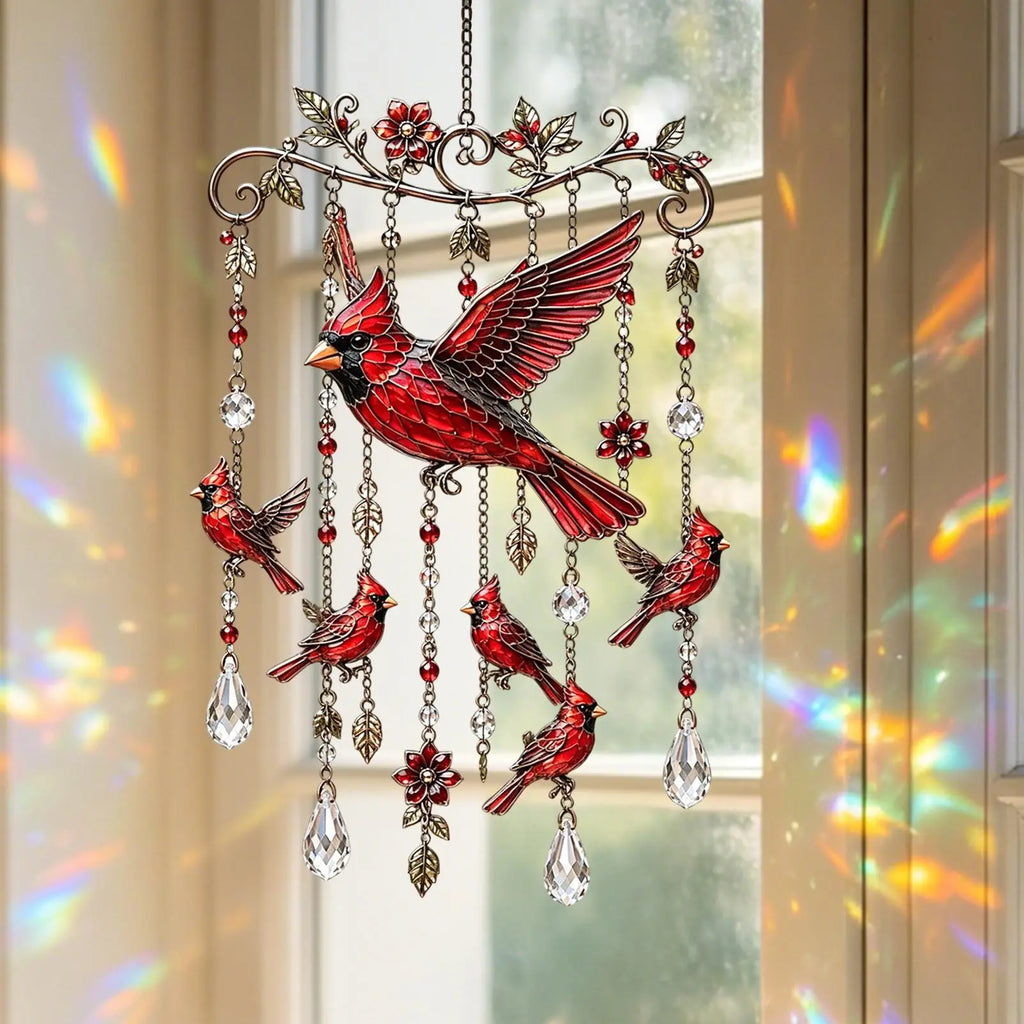 Bird Wind Chimes Garden Decoration Crystal Pendants Homeowners Nature Qme