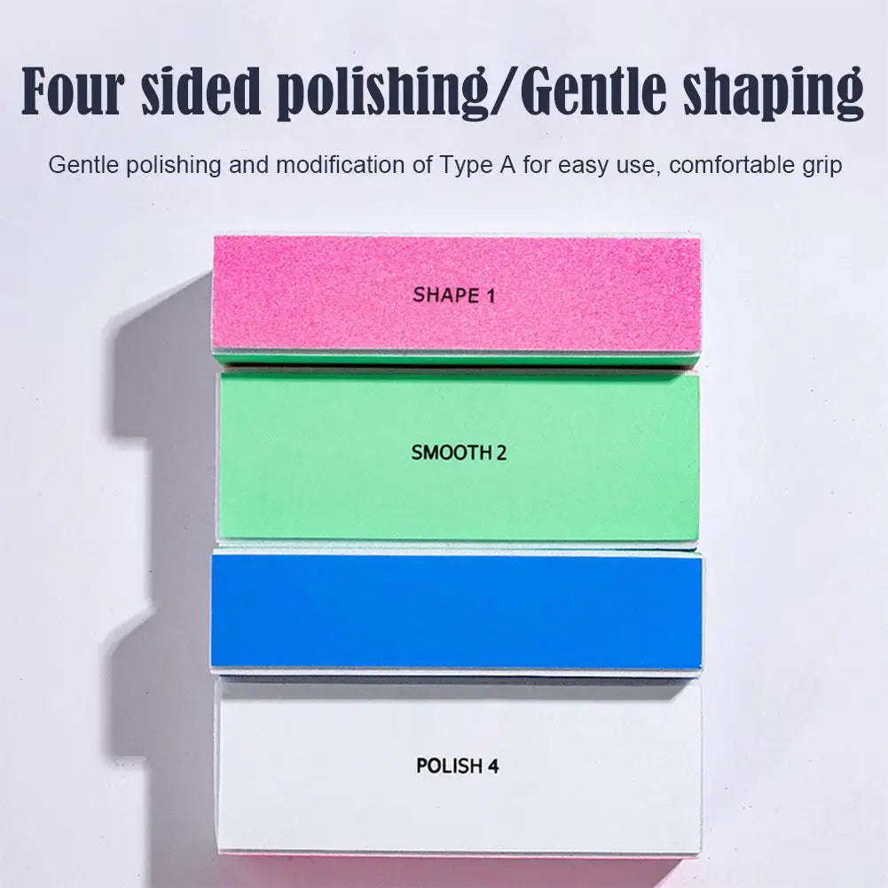 4 Way Nail Buffer Block, Four Sides Nail Shine Buffers Blocks Files For Natural And Acrylic Nails Smoother Buffing Block Polish Qme