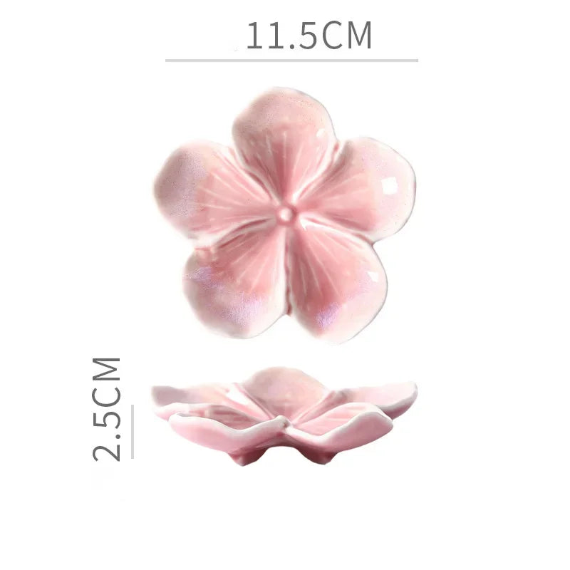 Retro Kiln-Baked Ceramic Petal-Shaped Dipping Plate, Lightweight Seasoning & Sauce Dish for Home & Restaurant Use Qme 11