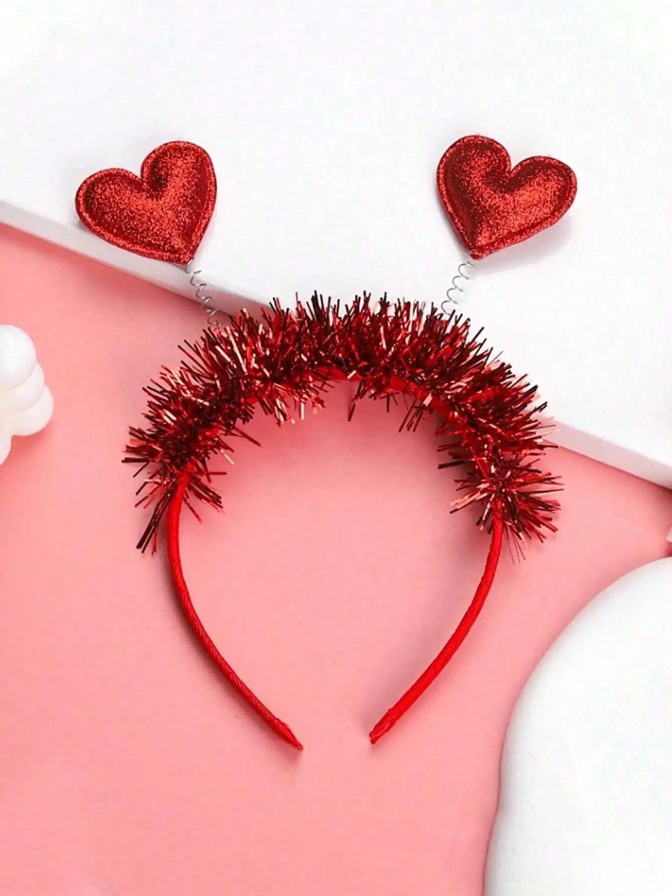 Fashionable Valentine's Day Red Sequin Heart Headband Party Birthday Qme 1