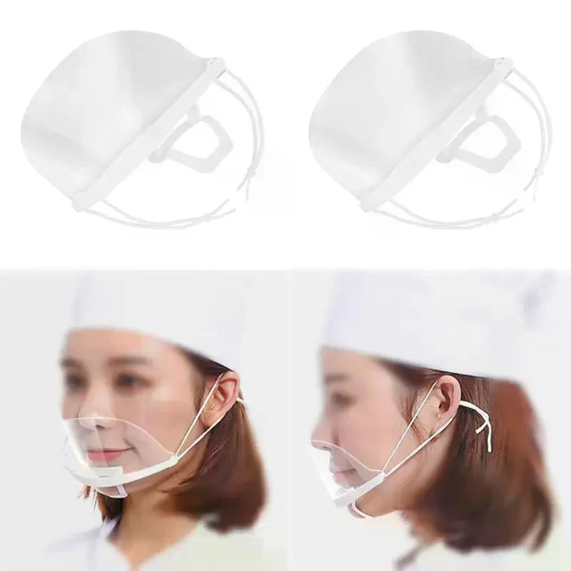 10/30/50 PCS Transparent Clear Anti Fog Reusable Mouth Shield For Catering Kitchen Healthcare Staff Daily Use Qme