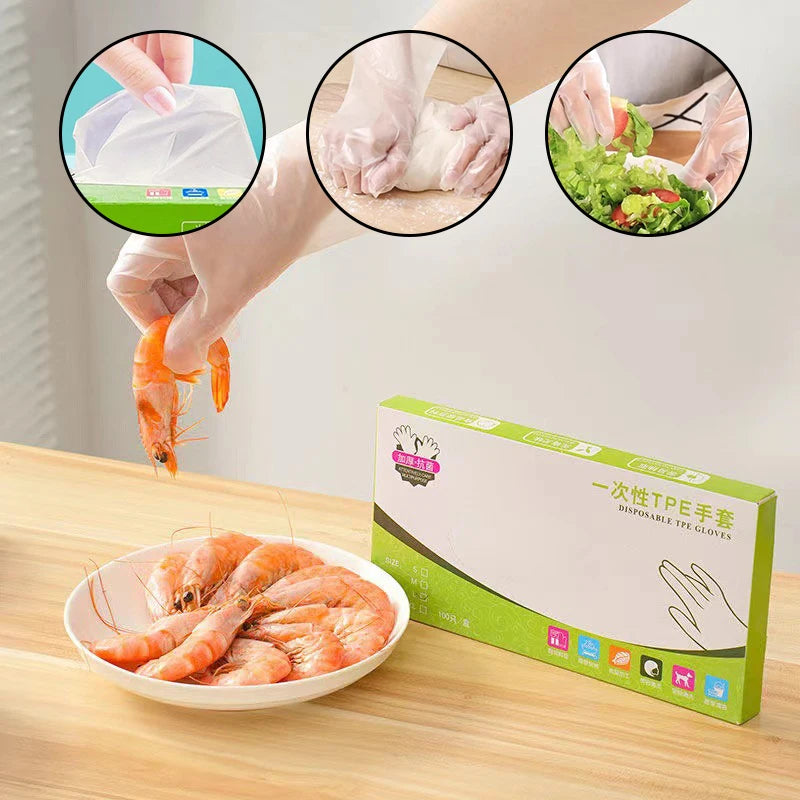 Box Latex Gloves Transparent Non-slip Acid Work Safety Food Grade Qme