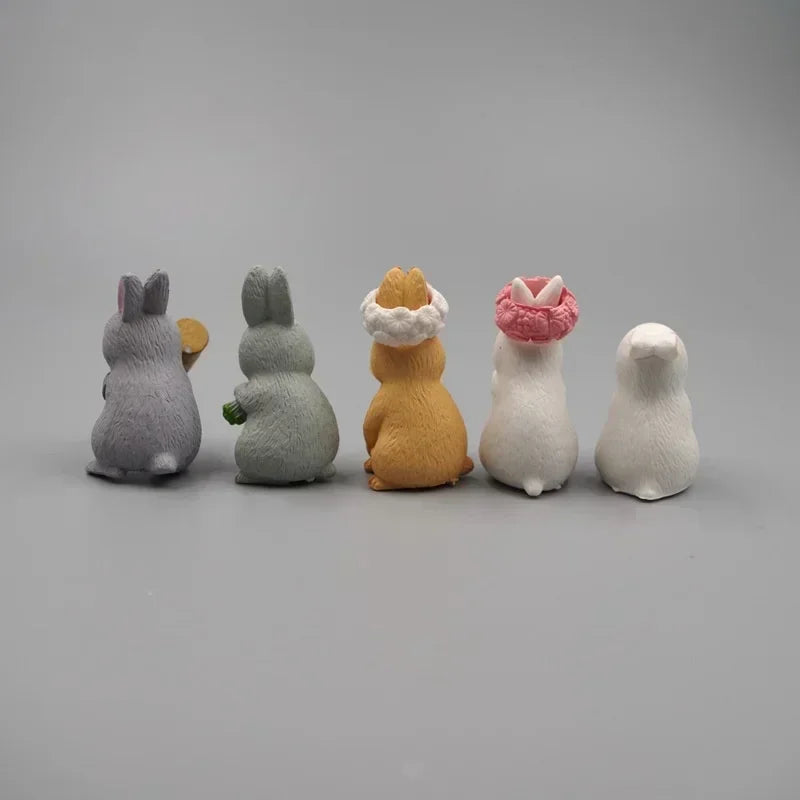Desk Decoration Crafts Cute Mini Rabbit Miniature Hare Animal Qme