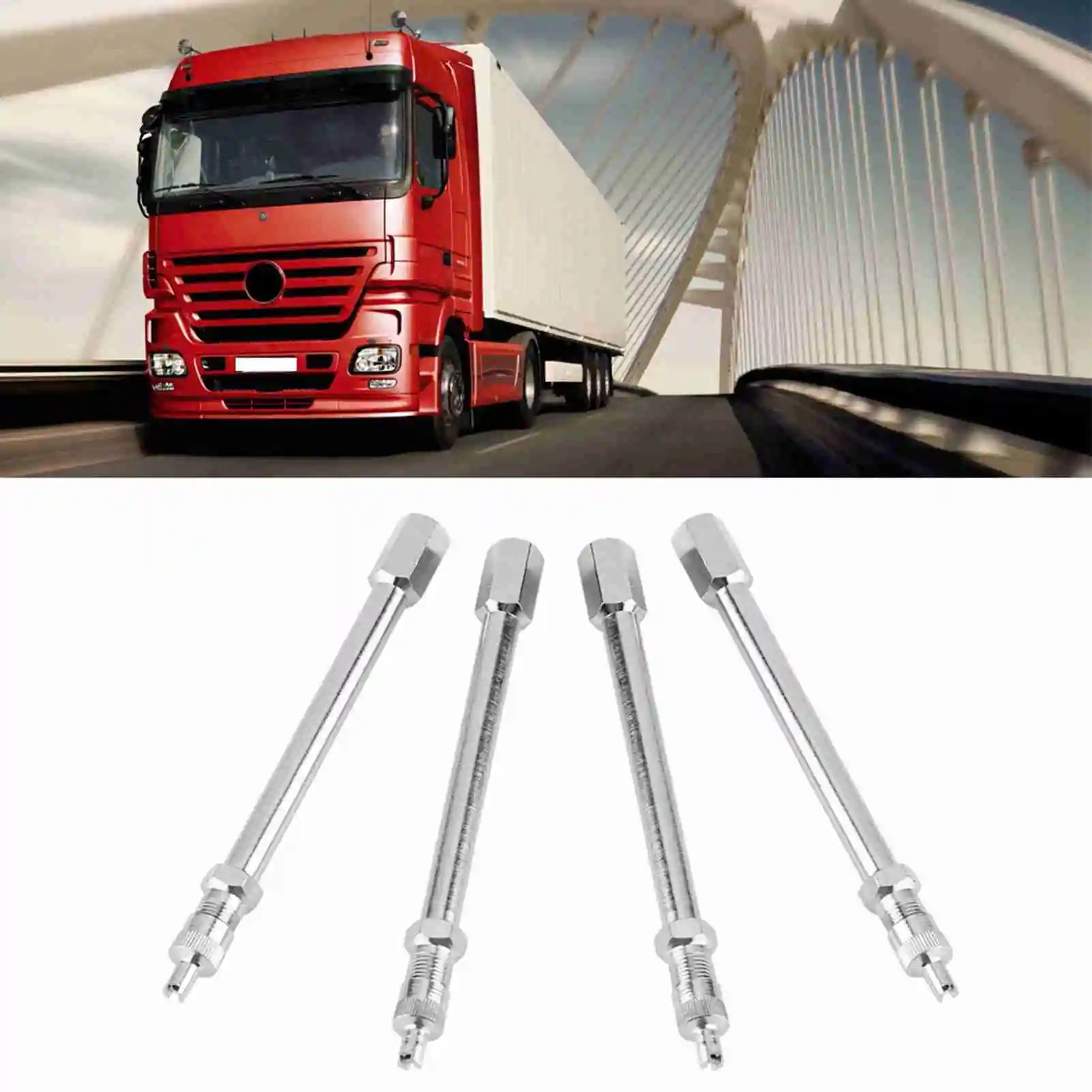 100mm Chrome Tyre Valve Extension Rod Wheel Adapter Car Truck Lorry Chrome Tyre Valve Extension Tyre Valve Extension Rod Qme