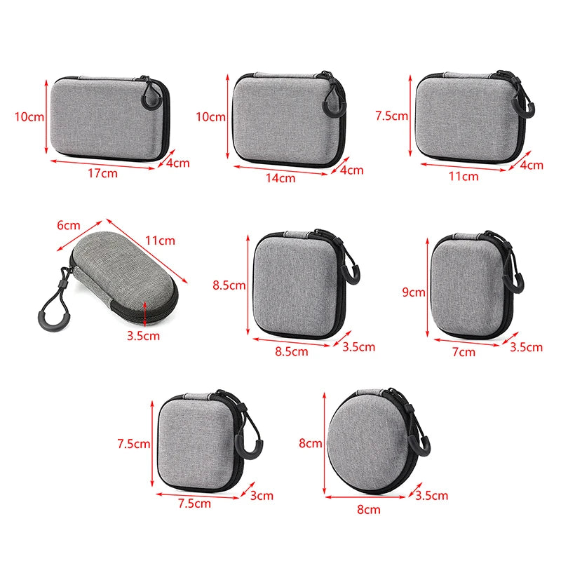 Portable Shockproof Headphone Case Earphone Bag Headset Storage Hard Qme