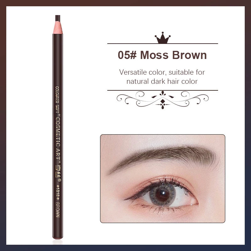 Waterproof Eyebrow Pencil Long Lasting Sweatproof No Fade Peel Off Qme 05Moss Brown