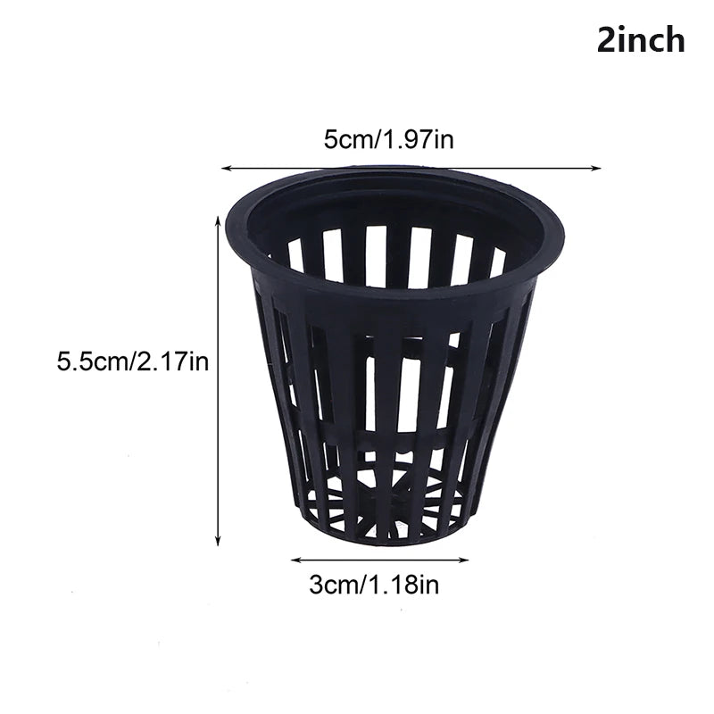 Soilless Net Basket Slotted Colonization Container Grow Orchids Qme 2INCH Black