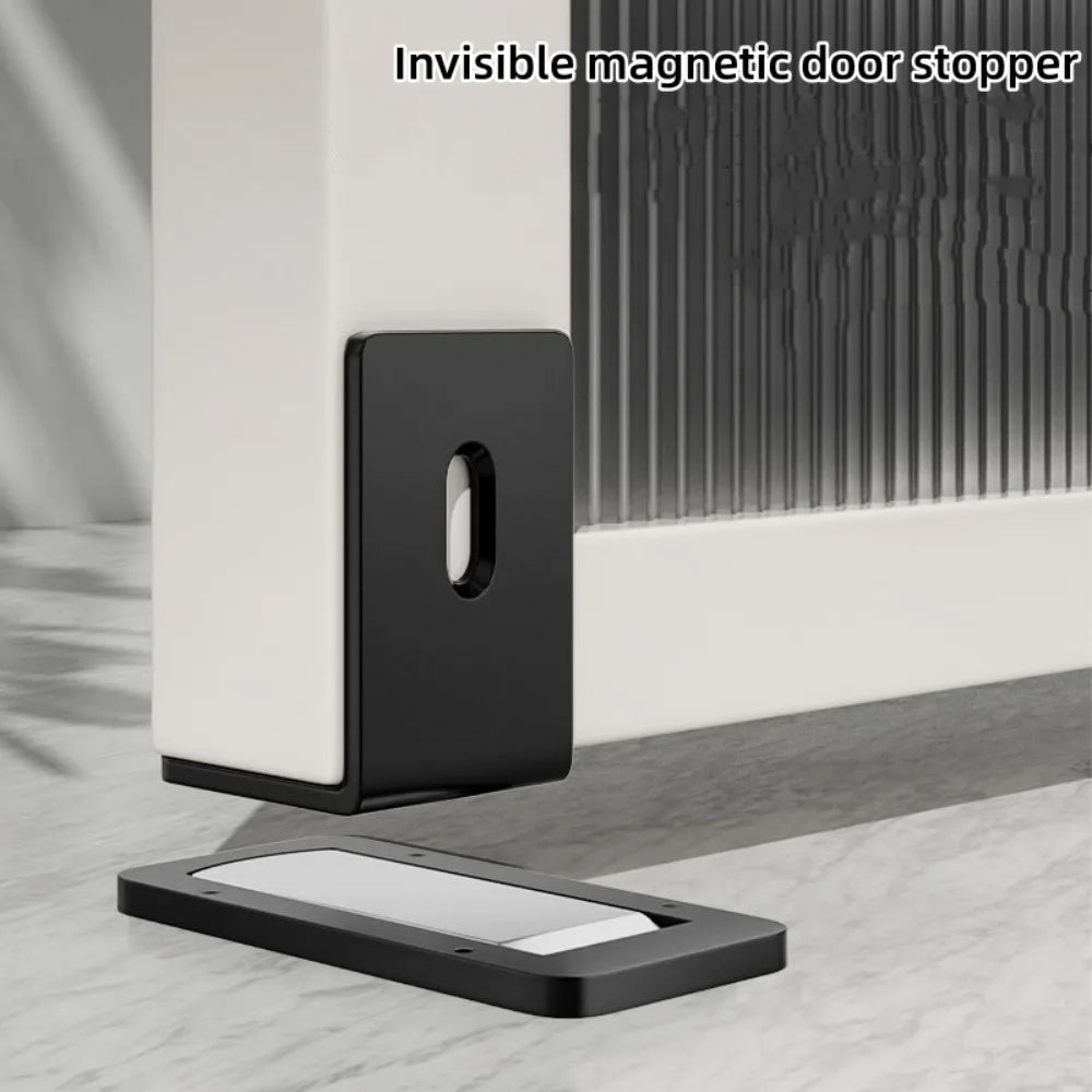 New Invisible Magnetic Door Stopper Aluminum Alloy Self Adhesive Anti-collision Door Draft Stopper Home Windproof Door Blocker Qme