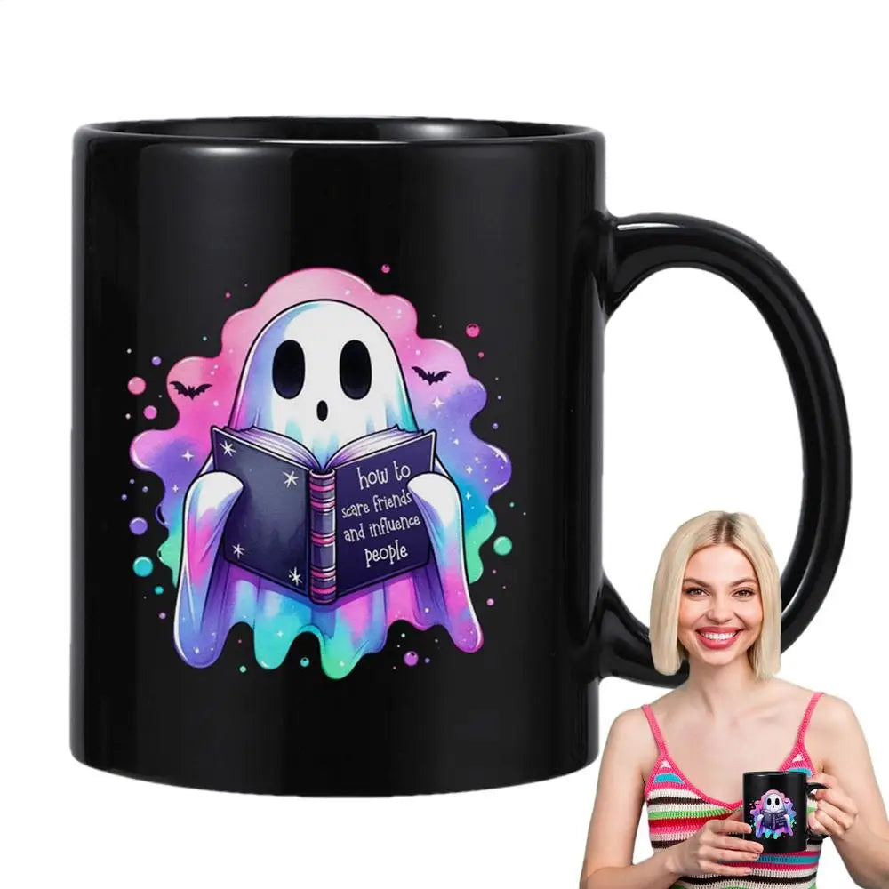 Halloween Coffee Mug Pumpkin Ceramic Spooky Teapot Water Cup Fall Qme B China Mainland