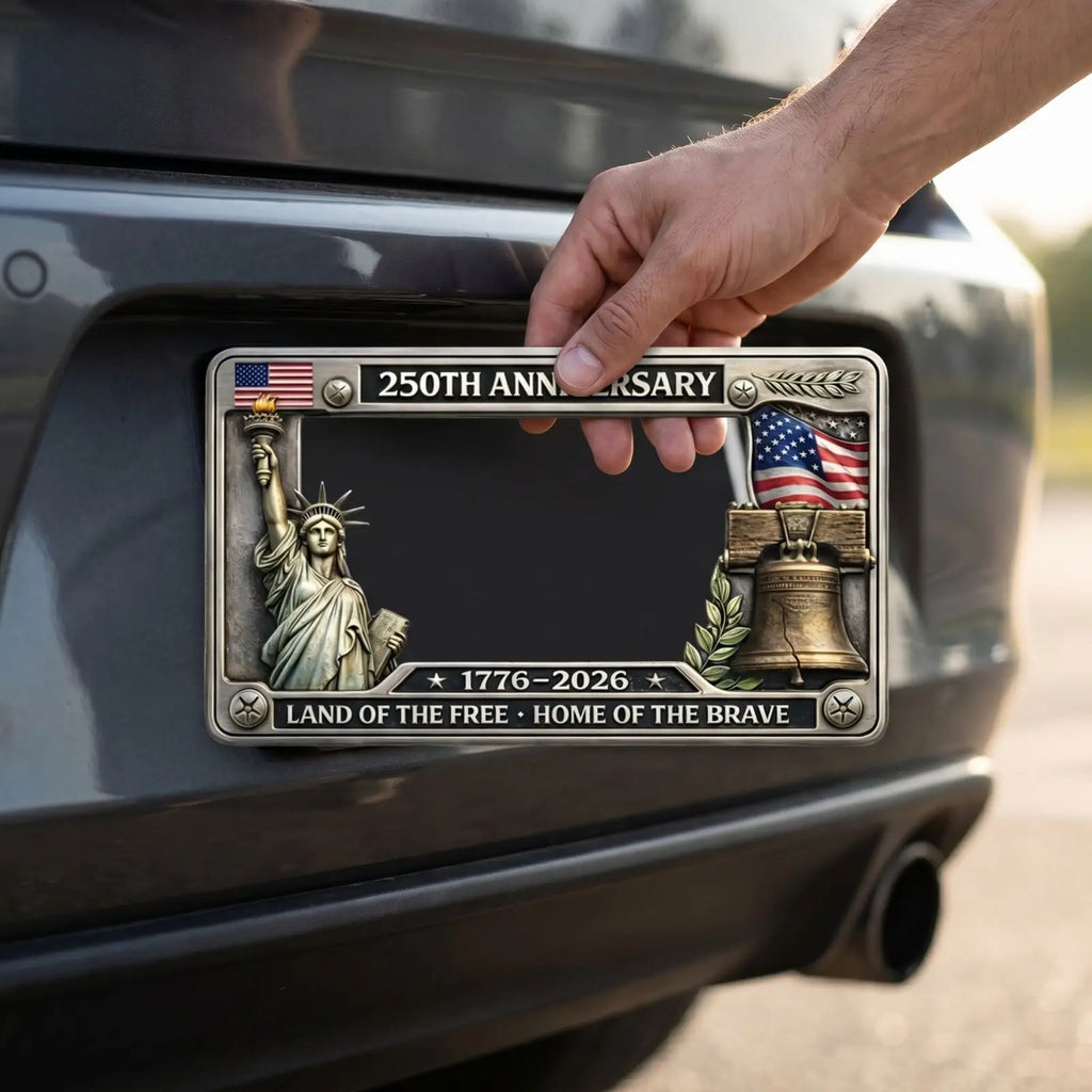 Statue Of License Plate Frame Featuring The Design Of The Statue Of Suitable For Front and Rear Car Decoration Qme