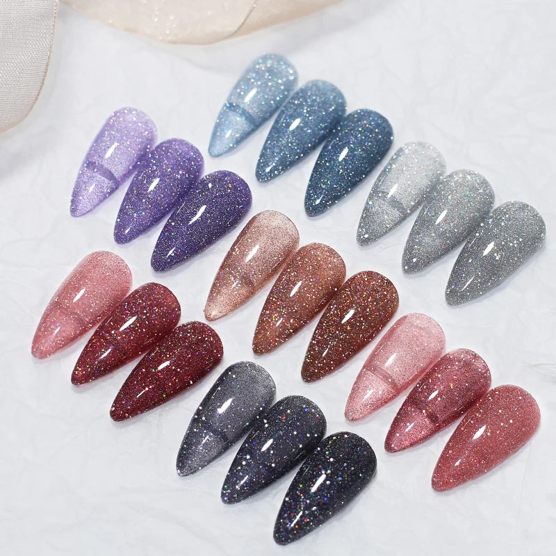 Arte Clavo Crystal Crushed Diamond Pink Blue Gel Nail Polish 2026 Qme