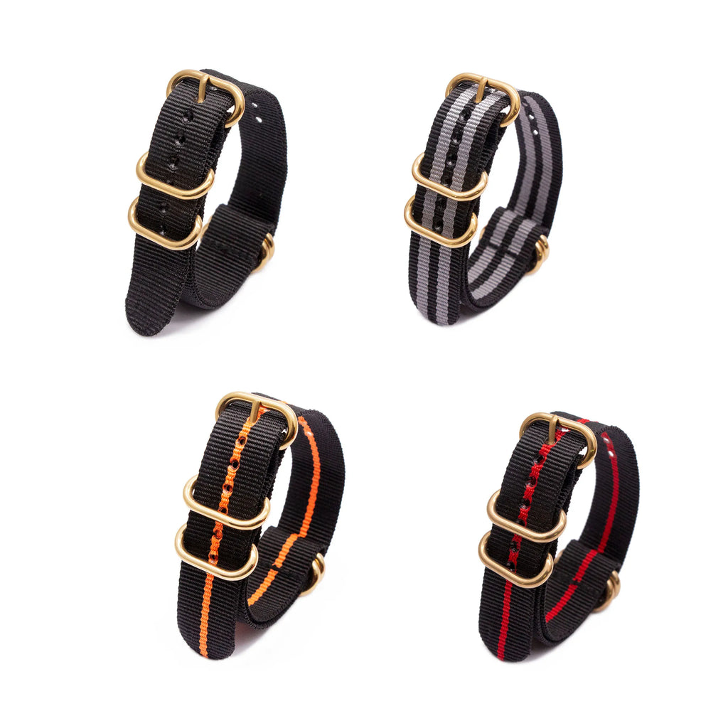 T 18MM 20MM 22MM 24MM Golden Round Buckle Watch Accessories Hot Fashion Simple Stripe Design Sport Watch Bands Qme