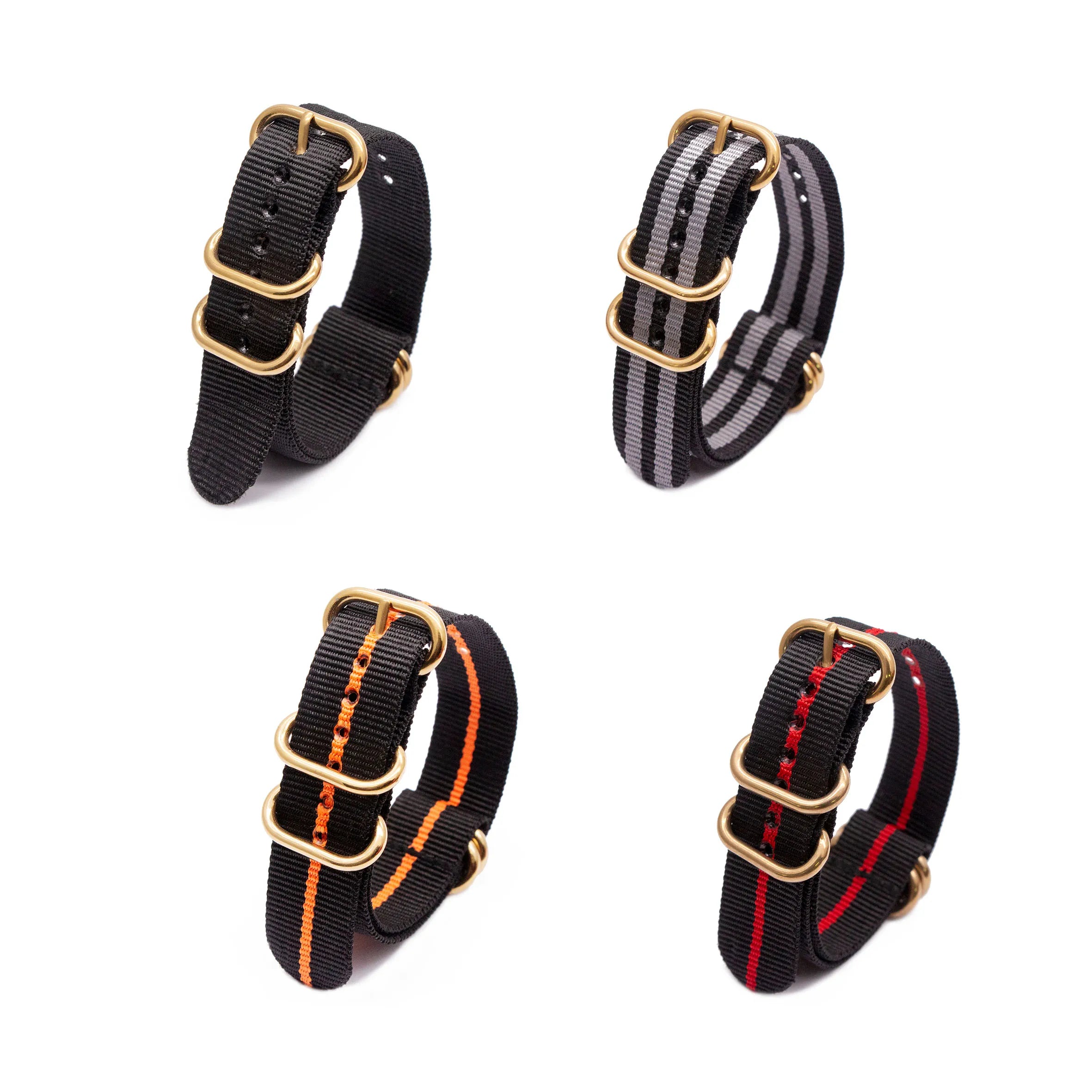 T 18MM 20MM 22MM 24MM Golden Round Buckle Watch Accessories Hot Fashion Simple Stripe Design Sport Watch Bands Qme