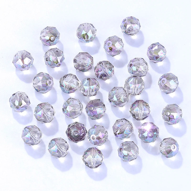 8mm/10mm Transparent Austria Crystal Glass Beads Roundle Spacer Loose Bead for DIY Bracelet Necklace Jewelry Making Accessories Qme 1 8mm-50pcs