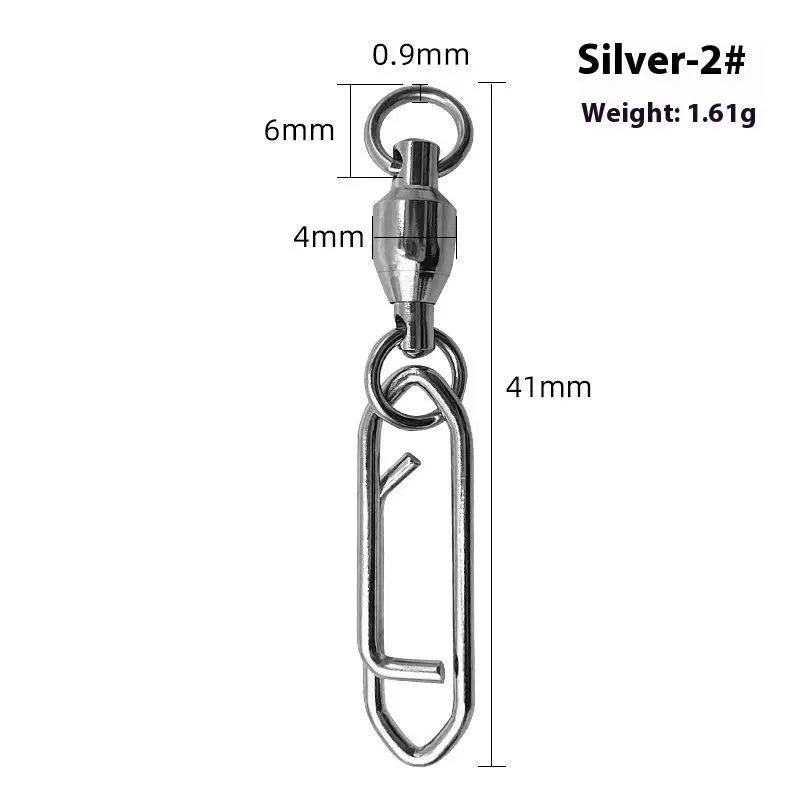 Fishing Rolling Swivel Power Clips Quick Change Snap Swivels Qme 2 Silver
