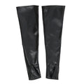 Women Long Fingerless Gloves Sexy PU Leathers Female Hip Pop Mittens Qme black length 65cm