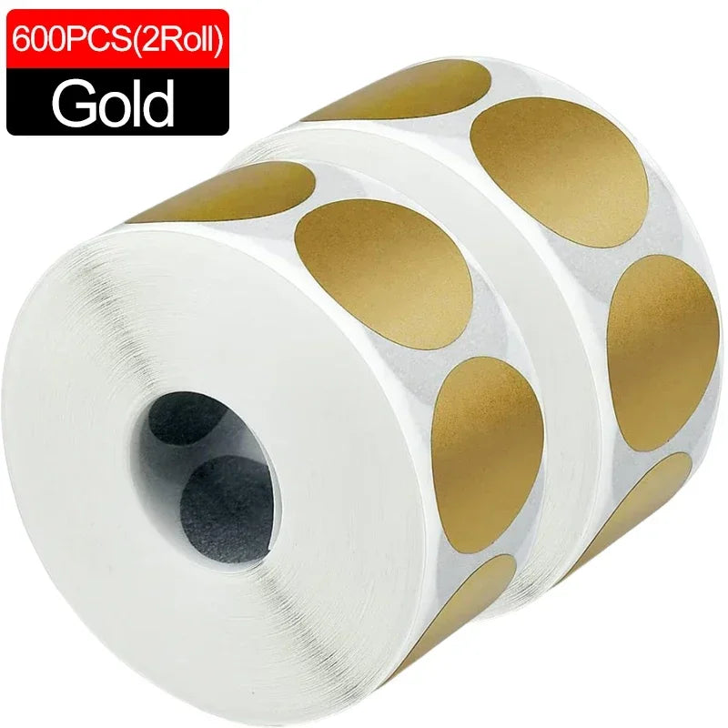 300Pcs Scratch Off Stickers Round Shape Labels Sticker Gold Silver DIY Handmade For Game Scratch Sticker Labels Party Supplies Qme 600PCS-Gold