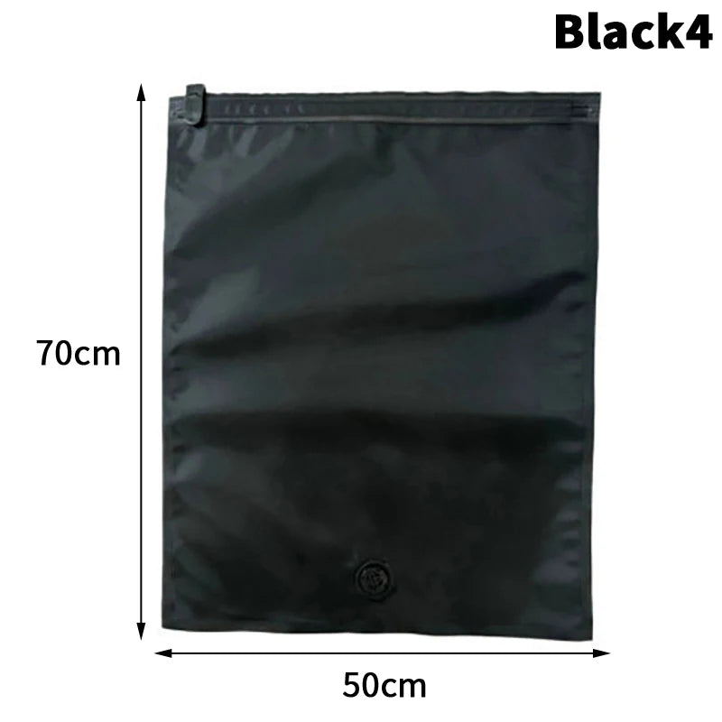 Reusable Hand Roll Vacuum Bags For Travel Waterproof Vacuum Compression Bag Luggage Vacuum Wardrobe Clothing Storage Bag Qme blackXL