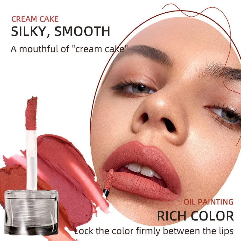 Waterproof Matte Lipstick, Long-Lasting Wear Non-Stick Cup Lip Gloss, Velvet Like Matte Texture, Suitable For Daily Qme