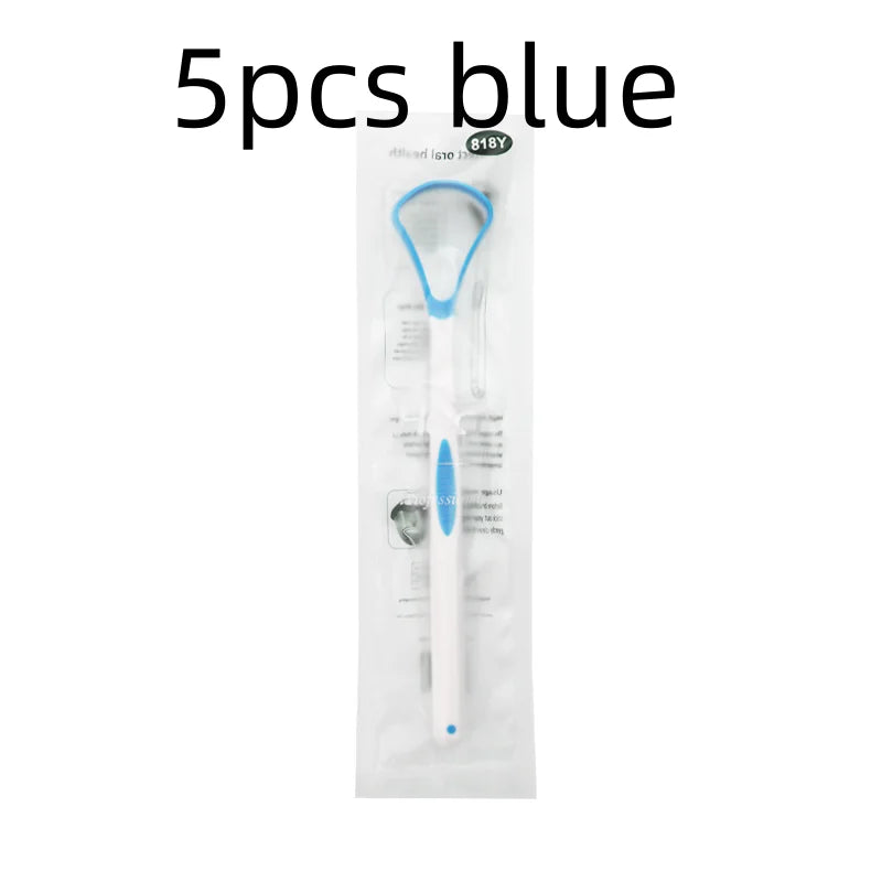 1/5/10/20pcs Grade Tongue Scraper Oral Care Device Removes Thick Coating Food Residue Bad Breath Prevention Tongue Cleaning Qme 5pcs blue