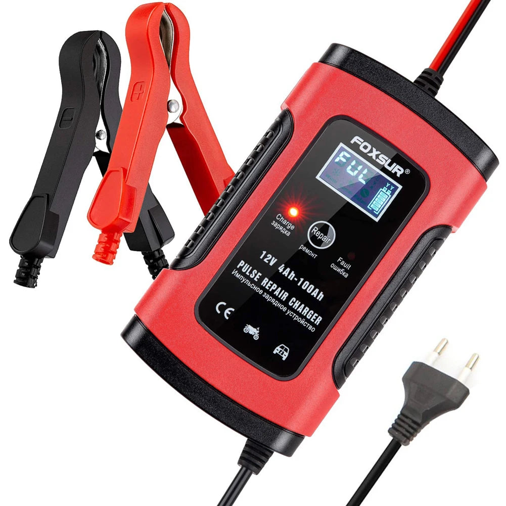 Portable Auto Power Supply with LCD Display Electrical Supply Charger Pulse Repair for Motorcycle SUV for Truck Motorcycle ATV Qme EU