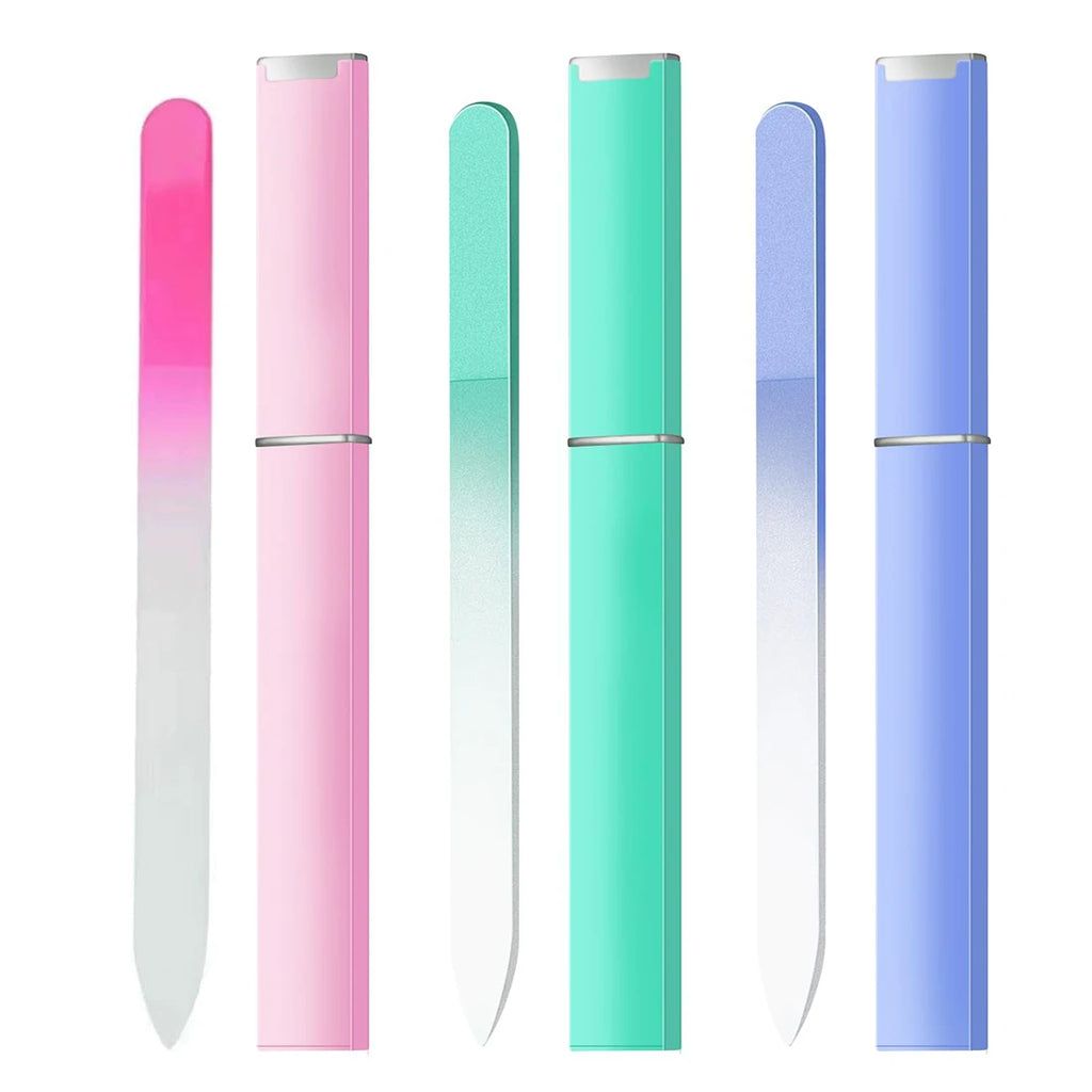 Glass Nail Files Natural Nails Double Side Polish Crystal Fingernail Qme