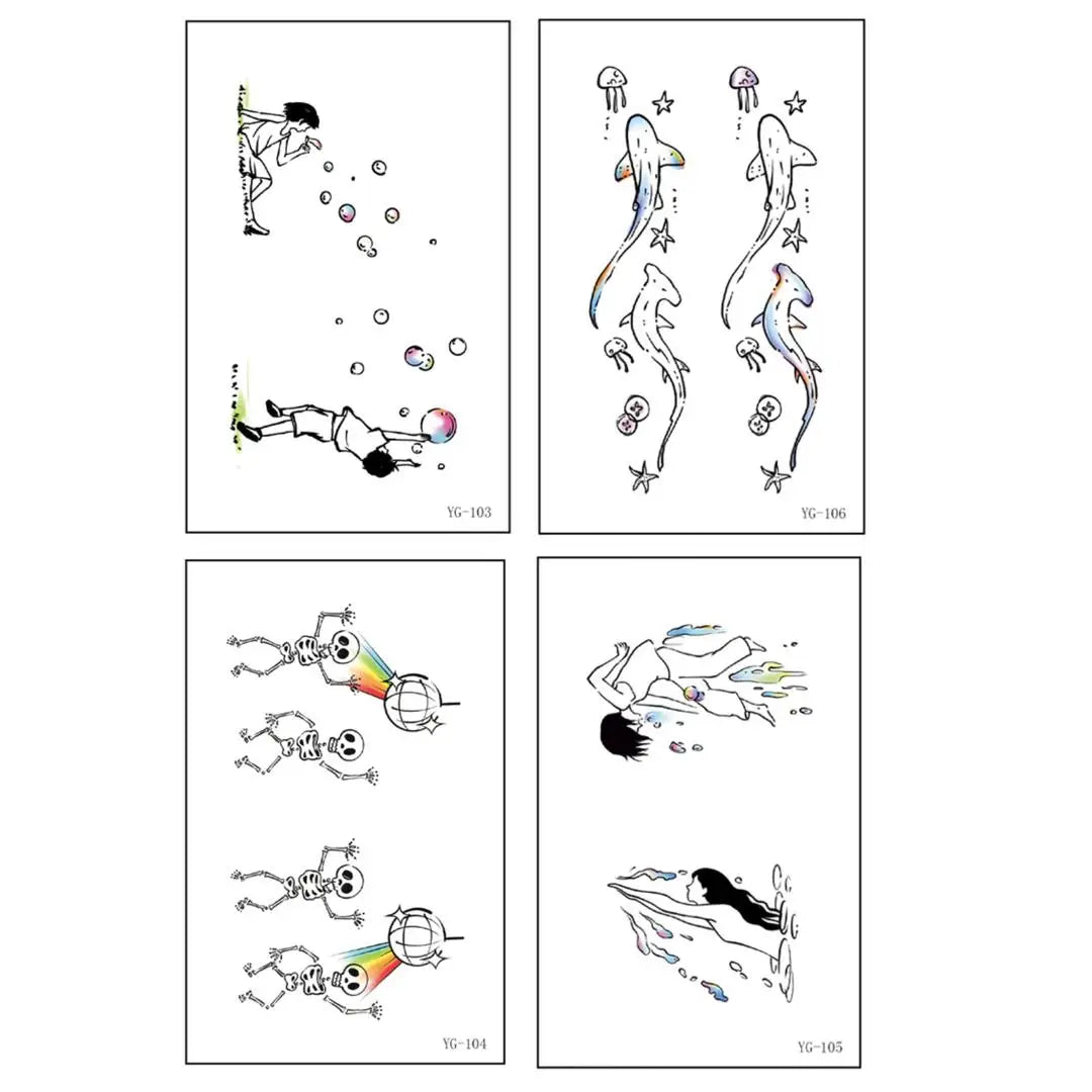 4/6 A Sheets Luminous Temporary Tattoos Bulk Rainbow LGBT Pride Face Body Stickers for Women Men Glow in The Dark Party Supplies Qme 4pcs YG-103YG105