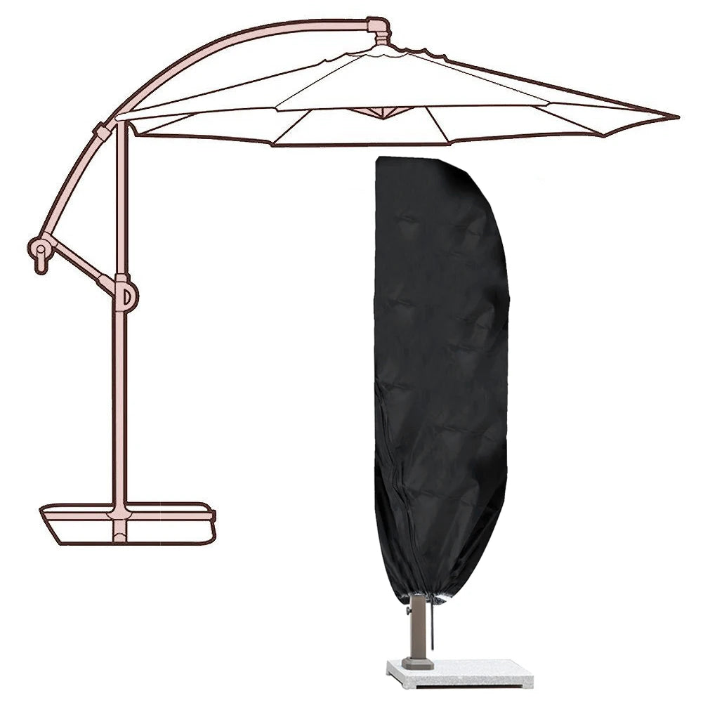 Outdoor Garden Patio Umbrella Rain Cover Waterproof Oxford Protective Shield Weatherproof Parasol Storage Cover Qme