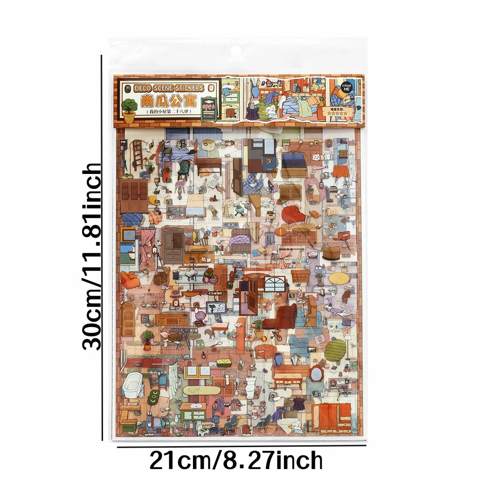House Diorama Sticker Set, Must-Have for Craft Lovers, Fun Relaxing Activity, Stress Relief Game, Perfect Gift Qme