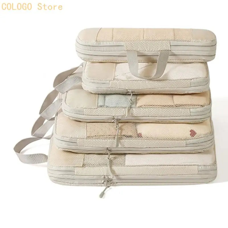 Compressible Travel Luggage Organizers Portable Packing Cubes Clothes Qme