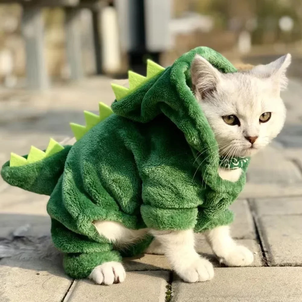 Small And Medium-Sized Dog, Dog, Cat, Pet Supplies, Clothing, Autumn And Winter Cotton Clothes, Transformation Clothes Qme green XS（old）
