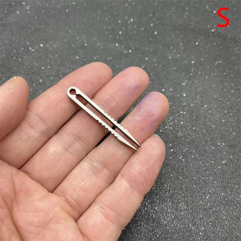 Tweezers Pick Up Clamping Titanium TC4 Clip EDC Multipurpose Gadget Qme S Silver