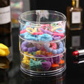 Rotating Jewelry Storage Box For Makeup Storage Rack Bracelet Earring Round Plastic Organizer Box Holder Display Rack With Cover Qme 3 layers