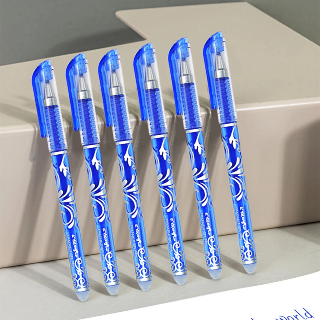 12-32Pcs/Set Erasable Ballpoint Gel Pens Set 0.5 Mm Fine Point Blue Kawaii for Writing Stationery Office School Supplies Qme