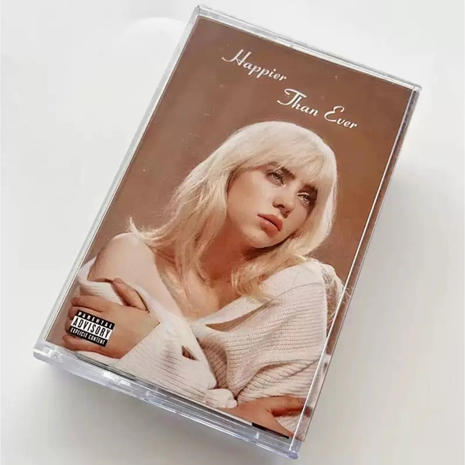 Retro Emotional Pop Music Cassette Tape, Warm Brown Tone Portrait Themed Cover, Narrative Ballad Track Collection Qme Happier