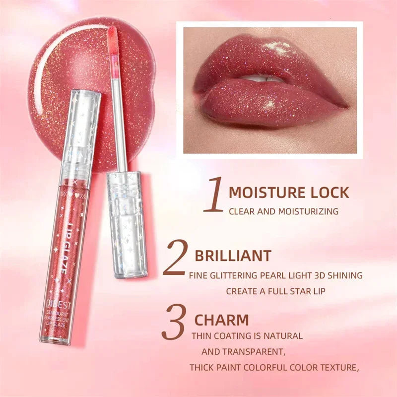 15 Colors Glitter Liquid Lipglaze Tint Laser Holographic Lipsticks Cosmetics Shiny Pigment Waterproof Makeup Women Lipglosses Qme