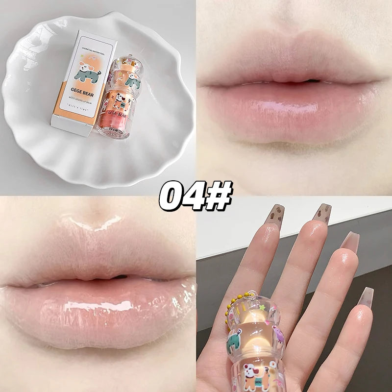 Gege Bear Fruit-flavored Lip Balm Hydrating Cute Keychain Pendant Qme GX1516-4
