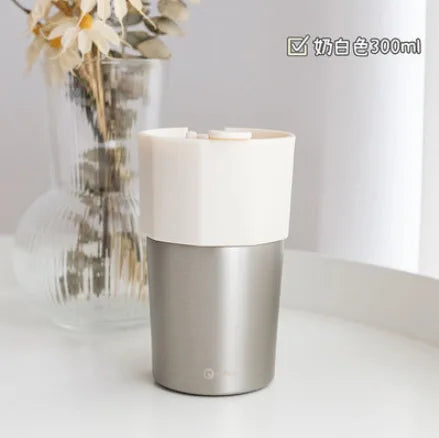 Stainless Steel Double-wall Insulated Office Coffee Mug Qme WHITE 300ml