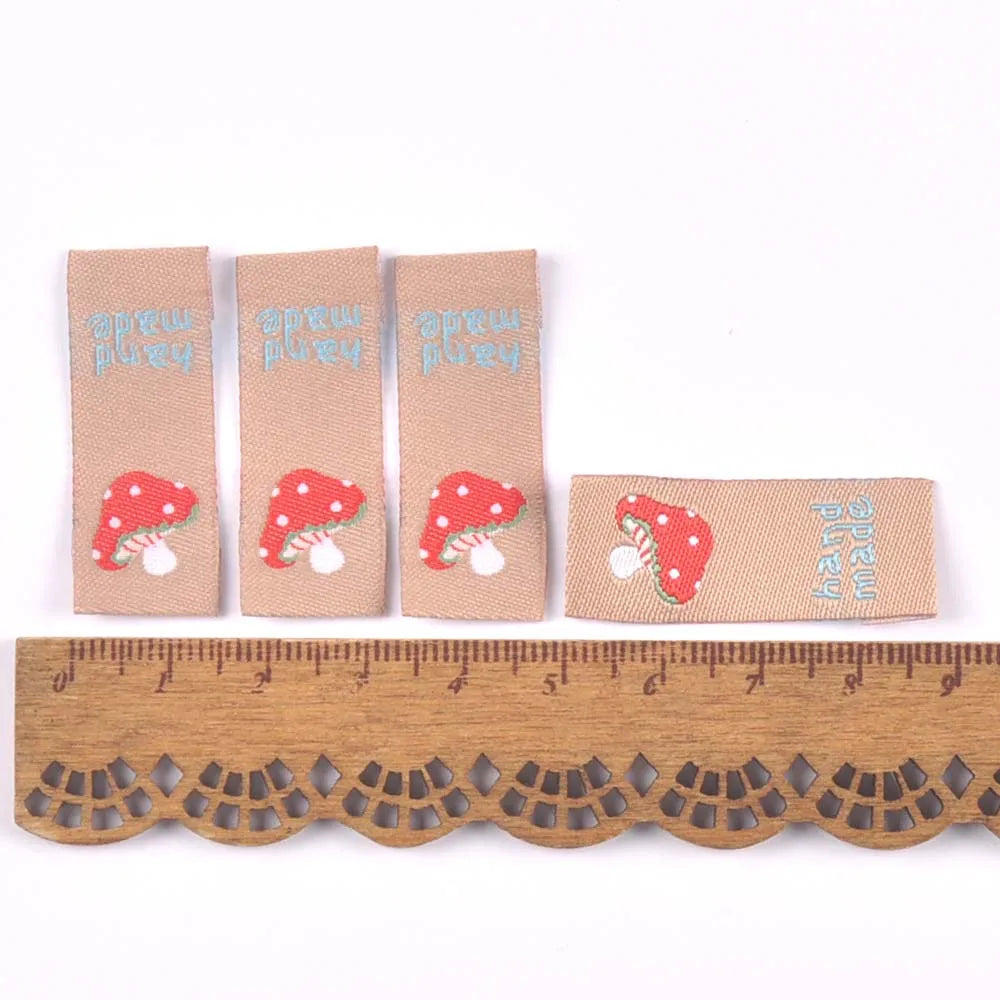 50Pcs Lovely Mushroom/Banana/Flower Embroidery Cloth Labels For Sewing Supplies Garment DIY Bags Hats Accessories Handmade Tags Qme 4