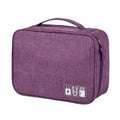 Portable Travel Cable Organizer Case Cable Storage Bag Waterproof Digital Electronic Accessories Organizer for USB Charger Plug Qme Double layer Purple