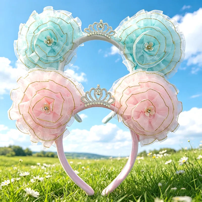 Cute Minnie Hairband with Lace Sweet Princess Style Headwear for Adult Women Girls Theme Park Travel Photography Hair Accessory Qme Headband 4